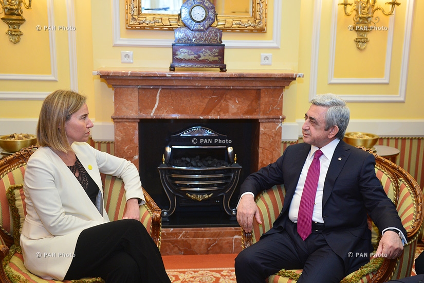Armenian President Serzh Sargsyan in Vienna met with the EU High Representative, Vice-President of the European Commission Federica Mogherini and US Secretary of State John Kerry