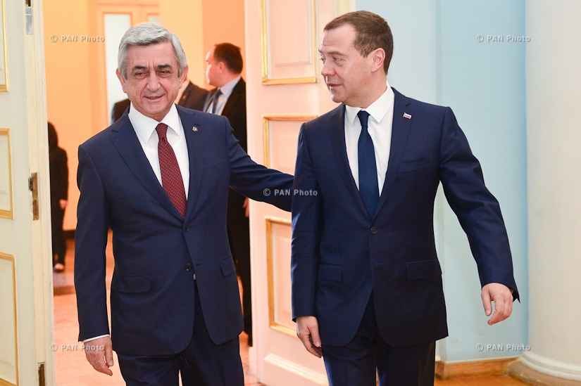 Президент Армении Серж Саргсян принял председателя Правительства России Дмитрия Медведева