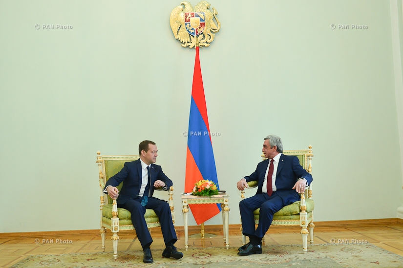 Президент Армении Серж Саргсян принял председателя Правительства России Дмитрия Медведева