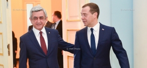 Президент Армении Серж Саргсян принял председателя Правительства России Дмитрия Медведева