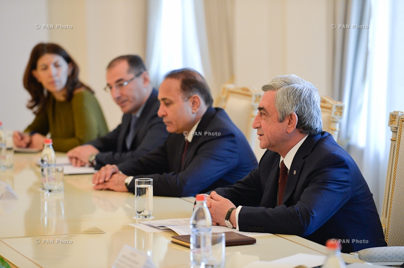 Президент Армении Серж Саргсян принял членов Евразийского межправительственного совета и председателя Евразийской экономической комиссии Тиграна Саргсяна