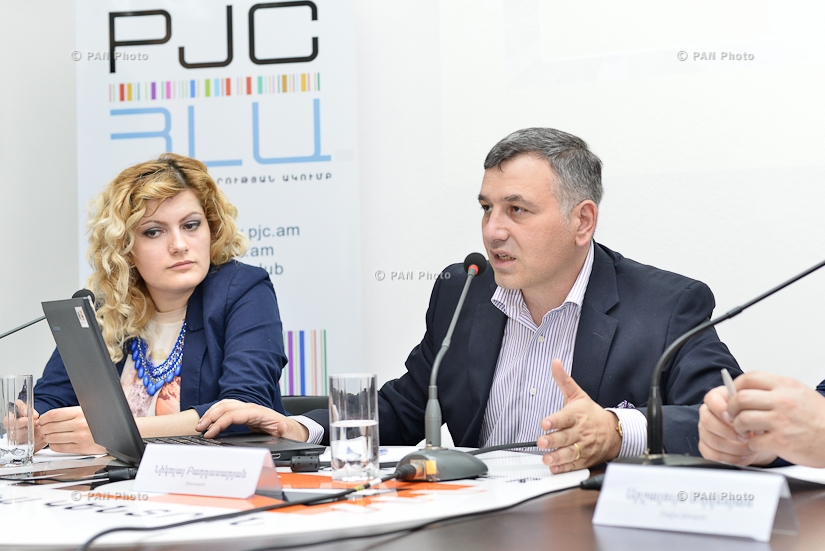 Press conference of advocate Nikolay Baghdasaryan and 'Media and Right' NGO president Lilit Lalayan,