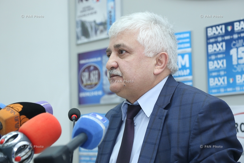 Press conference of Gagik Melikyan , the head of Armenia's assessment and testing center
