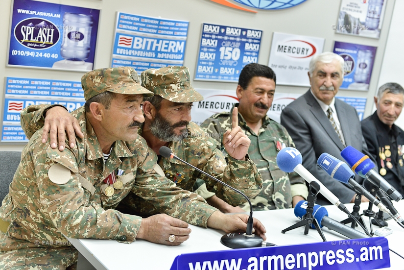 Press conference of head of Armenia's Yezidi community Aziz Tamoyan and Yerkrapah volunteers