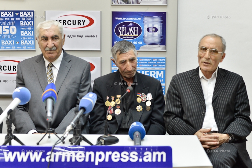 Press conference of head of Armenia's Yezidi community Aziz Tamoyan and Yerkrapah volunteers