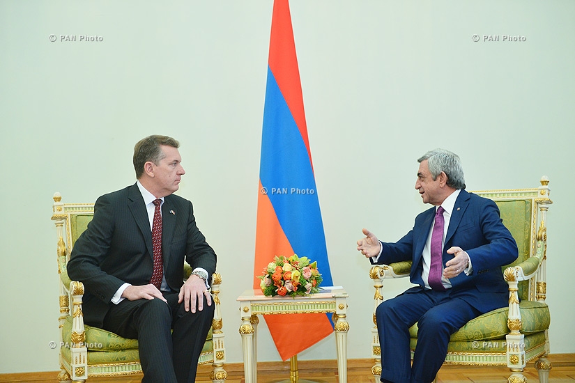 The newly appointed Ambassador of Australia Peter Tesch presents his credentials to the presented his credentials to President Serzh Sargsyan
