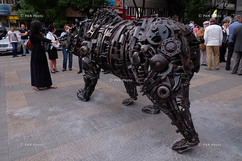 Iron Bear Statue installed in Yerevan