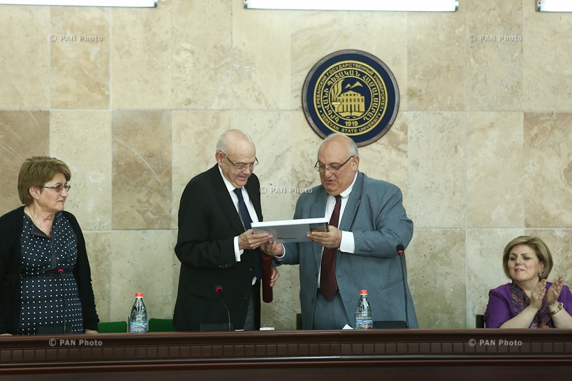 Ceremony of awarding title of Honorary Doctor of YSU to Spanish writer, publicist, architect Gonzalo Guarch 
