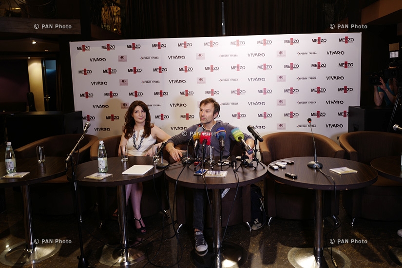 Press conference by lead vocalist of rock band Okean Elzy Svyatoslav Vakarchuk