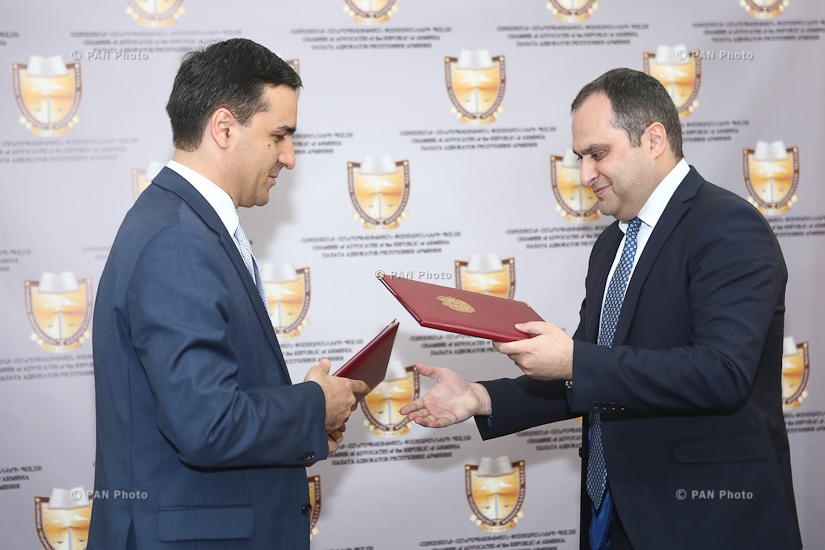 Signing of the Memorandum on cooperation between Chamber of Advocates and Human Rights Defender's office of Armenia