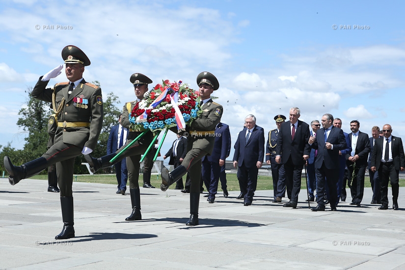 President of the Czech Republic Miloš Zeman visits Armenian Genocide memorial Tsitsernakaberd