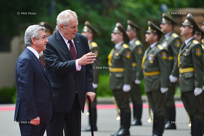 Welcoming ceremony for President of Czech Republic Miloš Zeman at RA Presidential Palace 