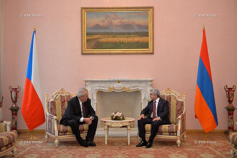 Президент Армении Серж Саргсян принял президента Чехии Милоша Земана