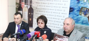 Пресс-конференция депутатов Национального Собрания Армении Арагаца Ахояна, Лыдмилы Саргсян и Ваге Энфиаджяна