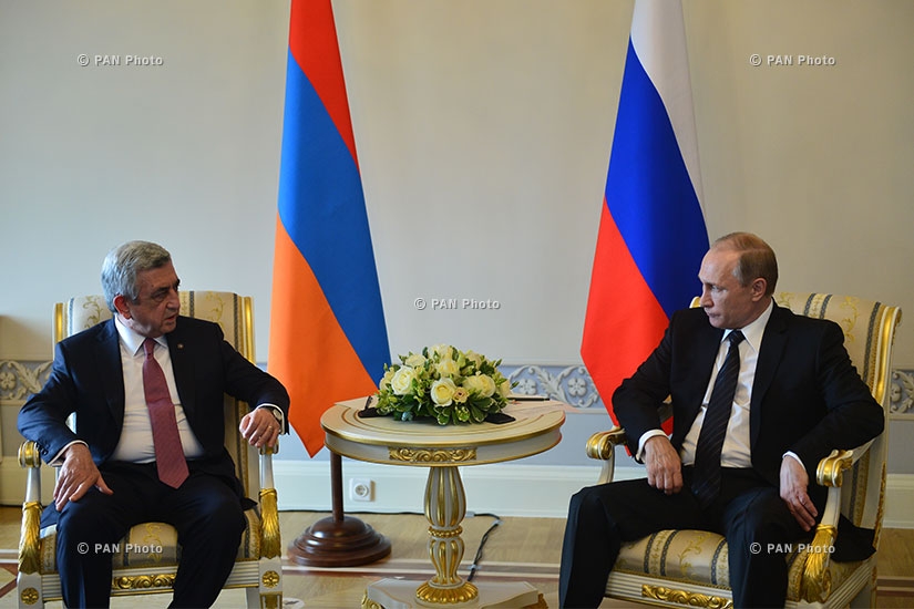 Meeting between Armenian President Serzh Sargsyan and Russian President Vladimir Putin in Saint Petersburg 