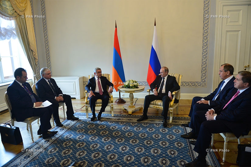 Meeting between Armenian President Serzh Sargsyan and Russian President Vladimir Putin in Saint Petersburg 