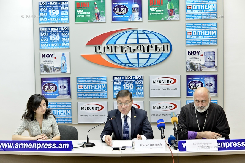 Press conference by newly appointed Ambassador of Kazakhstan to Armenia Timur Urazaev and Primate of Ukrainian Diocese of Armenian Apostolic Church Bishop Markos Hovhannisyan