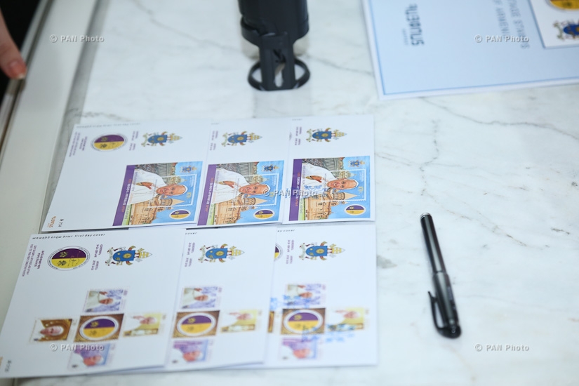The ceremony of the cancellation of postage stamps on occasion of Pope Francis’ visit of to Armenia