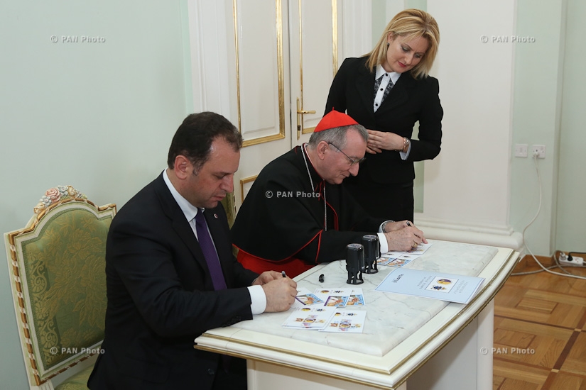 The ceremony of the cancellation of postage stamps on occasion of Pope Francis’ visit of to Armenia