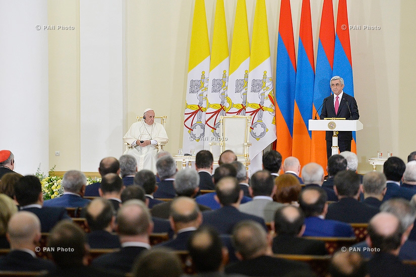 В резиденции президента РА состоялся прием в честь Понтифика, Папы Римского Франциска