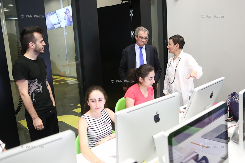 The Chairman of Telefónica Foundation and recently retired Chairman and CEO of Telefonica César Alierta visits TUMO Yerevan