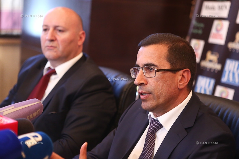 Press conference by mayor of Artik Arsen Abrahamyan and Chief of Department of Administrative Control and Community Service Affairs at Armenia's Ministry of Territorial Administration and Development Artur Soghomonyan