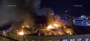Fire at the roof of the Ministry of Finance of Armenia