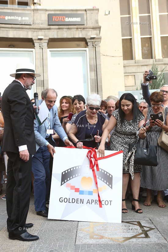 Opening of stars of Albert Yavourian, Edmond Keosayan and Dmitry Kesayants in Aznavour Square: 13th Golden Apricot Film Festival