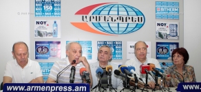 Пресс-конференция Арама Сатяна, Карена Агамяна, Рубена Геворгянца, Эдварда Милитоняна, Астгика Геворгян и Мкртича Минасяна