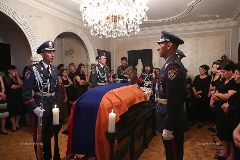 Last goodbye to Police Colonel Arthur Vanoyan killed during the attack of the police regiment in Yerevan