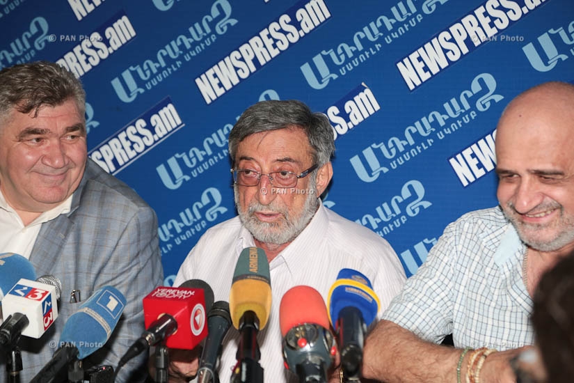 Press conference of director Nikolay Tsaturyan, Yerevan Writers' Union head Abgar Apinyan and director Ruben Babayan