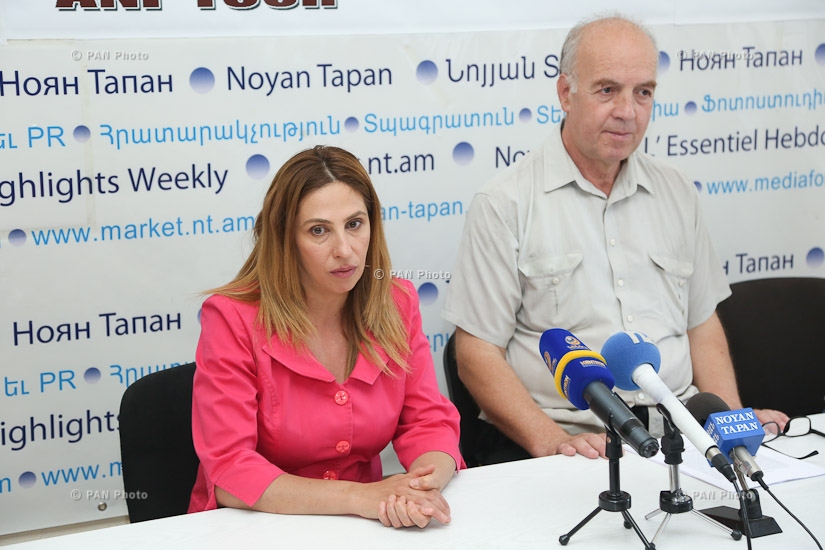 Press conference of Heritage party’s parliamentary group deputy Zaruhi Postanjyan and the author of Armenian Heliofication Project Vahan Hamazaspyan