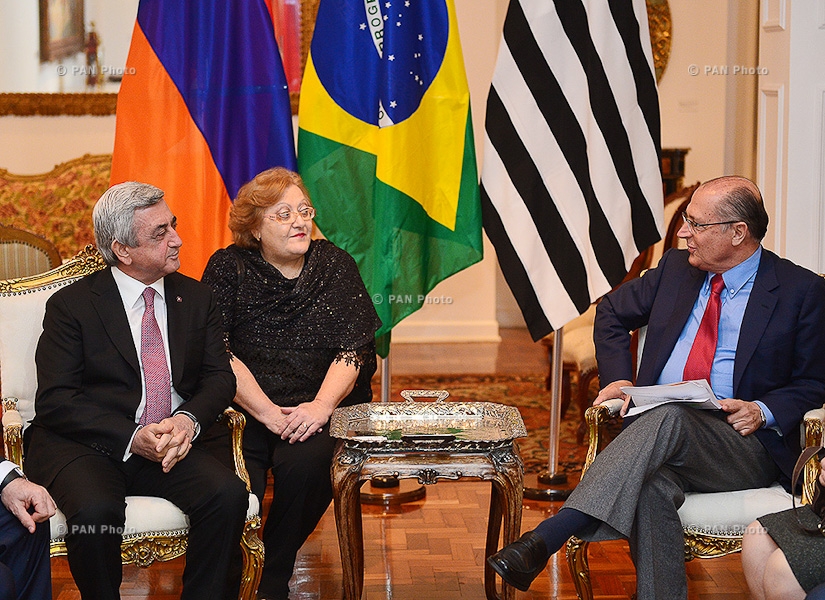 Armenian president Serzh Sargsyan met in São Paulo with governor Geraldo Alckmin and representatives of Armenian community