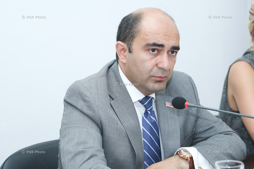 Press conference by Council Head of Bright Armenia Party Edmon Marukyan and Council Secretary Mane Tandilyan
