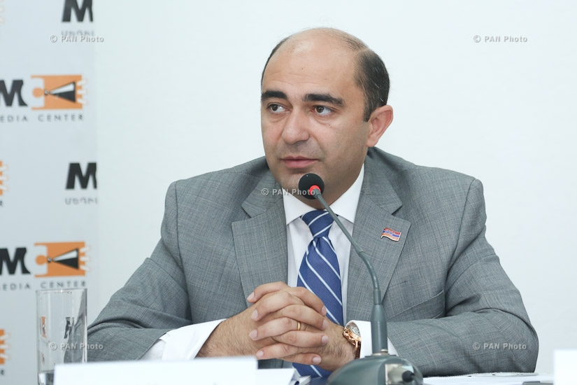 Press conference by Council Head of Bright Armenia Party Edmon Marukyan and Council Secretary Mane Tandilyan