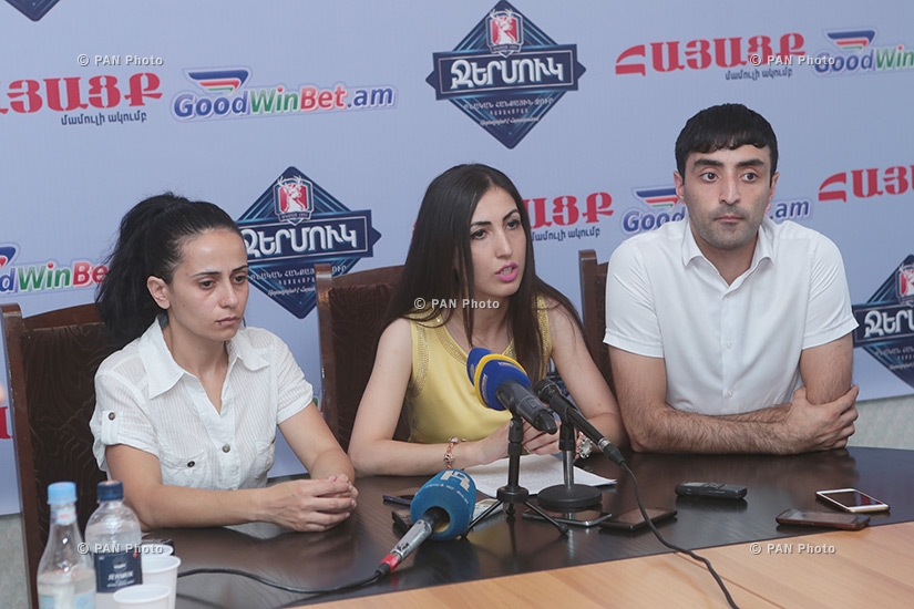 Press conference by 'Sasna Tsrer' member Hovhannes Harutyunyan's defenders Hayarpi Sargsyan, Ara Gharagyozyan and Tamara Harutyunyan 