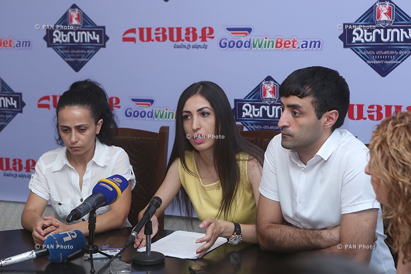 Press conference by 'Sasna Tsrer' member Hovhannes Harutyunyan's defenders Hayarpi Sargsyan, Ara Gharagyozyan and Tamara Harutyunyan 