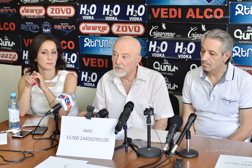 Press conference by founder of Sasna tsrer charity fund Felix Hayrapetyan, musician Yeghishe Petrosyan and father of Kyureghyan brothers-Armen Kyureghyan