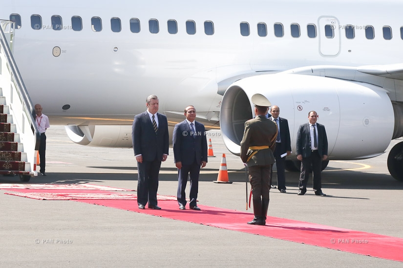 Официальная церемония приветствия премьер-министра Грузии Георгия Квирикашвили