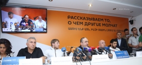 Пресс-конференция членов сборной Армении по греко-римской борьбе