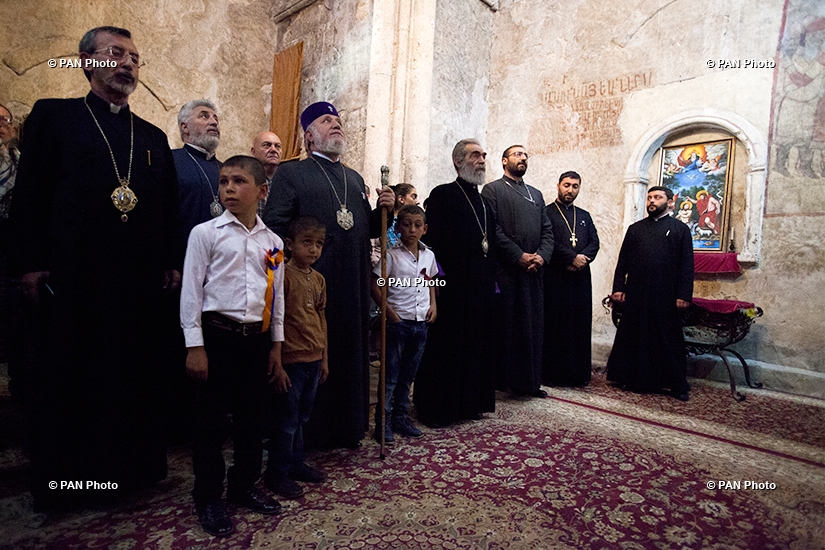 Catholicos of All Armenians Karekin II and members of Supreme Spiritual Council visit Artsakh's Dadivank monastery
