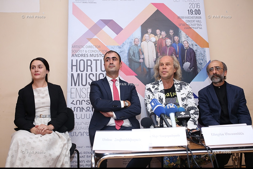 Երաժիշտ Անդրես Մուստոնենի, «Երևանյան հեռանկարներ» երաժշտական փառատոնի հիմնադիր նախագահ Ստեփան Ռոստոմյանի և փառատոնի մենեջեր Սոնա Հովհաննիսյանի ասուլիսը