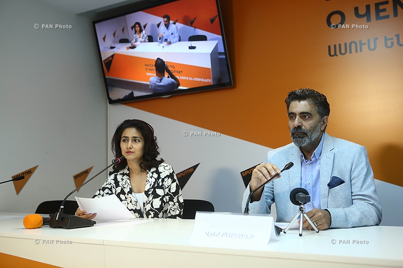 Founding Director of “ReAnimania” International Animation Film Festival Vrezh Kasuni holds press conference
