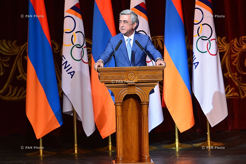 31-րդ ամառային Օլիմպիադայում մեդալների արժանացած Հայաստանի մարզիկների, մարզիչների պարգևատրման արարողությունը