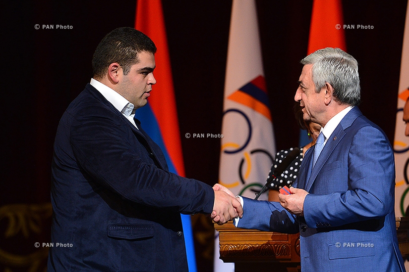 Церемония награждения олимпийских призеров Армении и их тренеров 