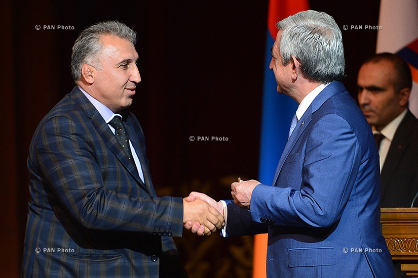Ceremony of awarding Armenian Olympic medalists and their trainers