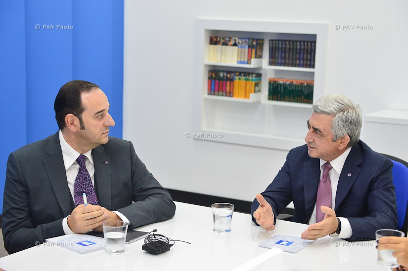Президент Серж Саргсян в связи с 60-летним юбилеем Общественной телекомпании Армении посетил телекомпанию