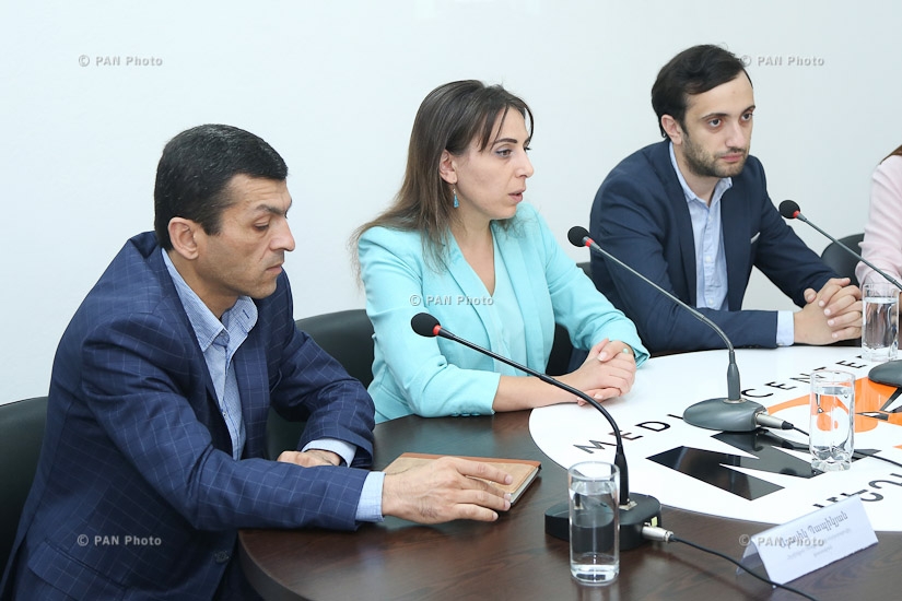   Press conference by Helsinki Association for Human Rights representative Arayik Papikyan,  “Informed citizens” NGO President Daniel Ioannisyan and Head of 'Protection of Rights without Borders' NGO Haykuhi Harutyunyan