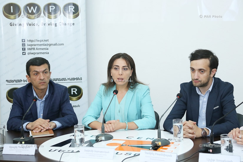   Press conference by Helsinki Association for Human Rights representative Arayik Papikyan,  “Informed citizens” NGO President Daniel Ioannisyan and Head of 'Protection of Rights without Borders' NGO Haykuhi Harutyunyan