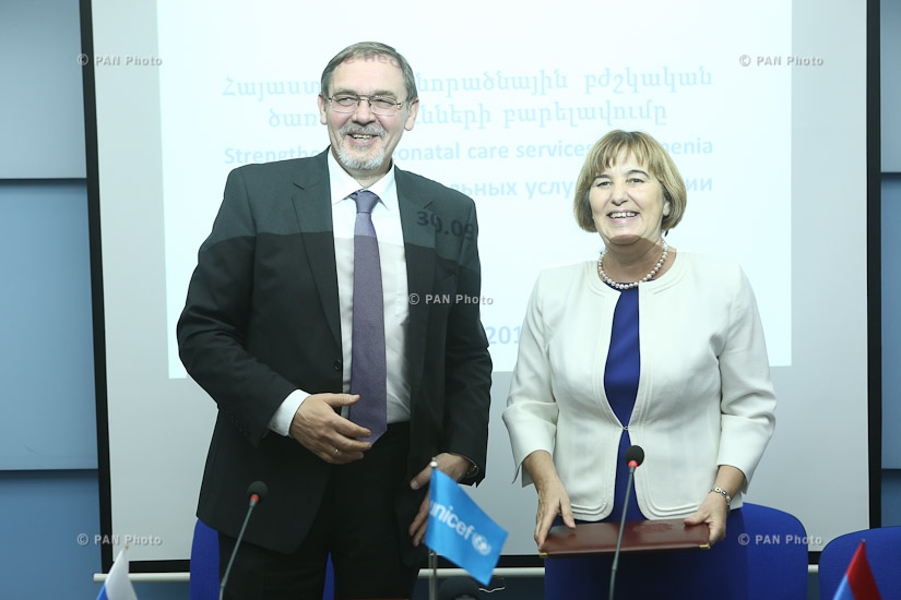 Official singing of project Improving neonatal care in Armenia